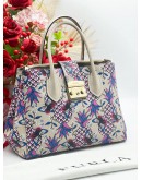 PINEAPPLE AND BUTTERFLY PRINTED TOTE BAG 