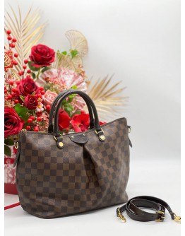 LOUIS VUITTON SIENA DAMIER EBENE CANVAS BAG WITH STRAP 