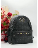 MCM STARK WHITE STUDS LOGO BACKPACK 