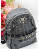 MCM STARK WHITE STUDS LOGO BACKPACK 