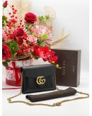 GUCCI GG MARMONT CHAIN LEATHER CROSSBODY BAG 