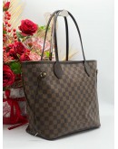 LOUIS VUITTON MM NEVERFULL IN DAMIER EBENE CANVAS AND LEATHER 