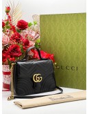 GUCCI GG MARMONT TOP HANDLE BAG MATELESS CHEVRON LEATHER