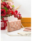 LOUIS VUITTON FELICIE MONOGRAM EMPREINTE POCHETTE IN SAKURA BLUSH PINK 