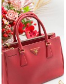 PRADA GALLERIA SAFFIANO VERNIC LEATHER BAG IN RED