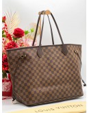 LOUIS VUITTON NEVERFULL TOTE BAG DAMIER CANVAS BROWN EBENE 