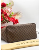 LOUIS VUITTON NEVERFULL TOTE BAG DAMIER CANVAS BROWN EBENE 