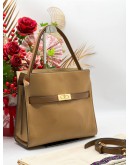 TORY BURCH LEE RADIZWELL TOTE BAG IN GOLDEN SMOKE BROWN 