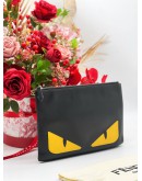 FENDI MONSTER EDITION EYES LEATHER CLUTCH GHW   