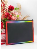 LOUIS VUITTON 2019 LIMITED EDITION VIRGIL OBLOH TAIGA LEATHER POCHETTE BLACK / RAINBOW COLOUR CLUTCH 