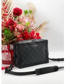 LOUIS VUITTON SOFT TRUNK BLACK MONOGRAM ECLIPSE CALFSKIN LEATHER CROSSBODY BAG 