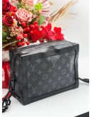 LOUIS VUITTON SOFT TRUNK BLACK MONOGRAM ECLIPSE CALFSKIN LEATHER CROSSBODY BAG 