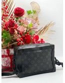 LOUIS VUITTON SOFT TRUNK BLACK MONOGRAM ECLIPSE CALFSKIN LEATHER CROSSBODY BAG 