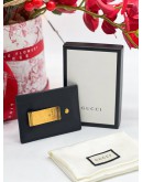 GUCCI GG MARMONT CARD HOLDER IN GOLD HARDWARE BLACK LEATHER 