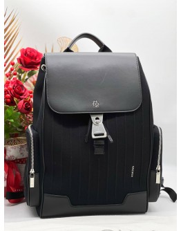 RIMOWA UNISEX NEVER STILL CANVAS FLAP BACKPACK IN BLACK 
