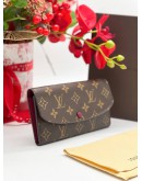 LOUIS VUITTON RED SARAH IN MONOGRAM CANVAS LONG WALLET  