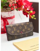 LOUIS VUITTON RED SARAH IN MONOGRAM CANVAS LONG WALLET  