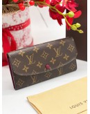 LOUIS VUITTON RED SARAH IN MONOGRAM CANVAS LONG WALLET  