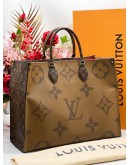 LOUIS VUITTON ONTHEGO IN REVERSE MONOGRAM HANDLE SHOULDER BAG 