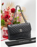 CHANEL BLACK QUILTED CALFSKIN LEATHER IN THE BUSINESS FLAP SHW 