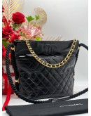 CHANEL BLACK CRUMPLED CALFSKIN EN VOGUE ROPE TOTE 