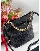 CHANEL BLACK CRUMPLED CALFSKIN EN VOGUE ROPE TOTE 