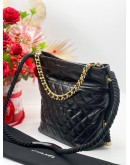 CHANEL BLACK CRUMPLED CALFSKIN EN VOGUE ROPE TOTE 