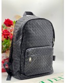 BOTTEGA VENETA NAVY BLUE INTRECCIATO LEATHER BACKPACK