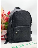 BOTTEGA VENETA NAVY BLUE INTRECCIATO LEATHER BACKPACK