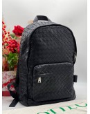 BOTTEGA VENETA NAVY BLUE INTRECCIATO LEATHER BACKPACK