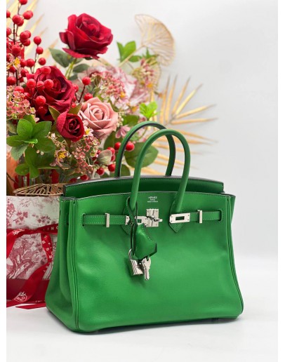 HERMES BIRKIN 25 IN BAMBOU SWIFT PALLADIUM HARDWARE