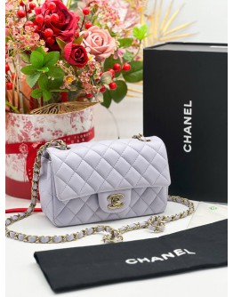 CHANEL MICROCHIP MINI SINGLE FLAP LAMBSKIN GHW 