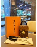 LOUIS VUITTON CAMERA BOX TOP HANDLE CROSSBODY BAG WITH STRAP & CHAIN IN REVERSE MONOGRAM CANVAS & GOLD HARDWARE