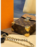 LOUIS VUITTON CAMERA BOX TOP HANDLE CROSSBODY BAG WITH STRAP & CHAIN IN REVERSE MONOGRAM CANVAS & GOLD HARDWARE