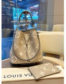 LOUIS VUITTON MM NÉONOÉ IN BICOLOUR TOURTERELLE CRÈME MONOGRAM EMPREINTE LEATHER WITH GOLD HARDWARE