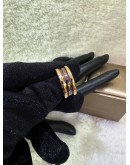BVLGARI B.ZERO 1 TWO BAND RING IN 18K 750 ROSE GOLD WITH BLACK CERAMIC SPIRAL       