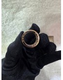 BVLGARI B.ZERO 1 TWO BAND RING IN 18K 750 ROSE GOLD WITH BLACK CERAMIC SPIRAL       