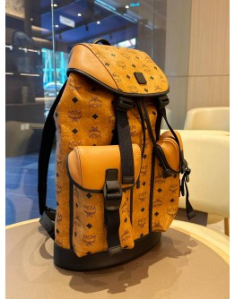 MCM BRANDENBURG BACKPACK IN COGNAC VISETOS MONOGRAM CANVAS WITH NAPPA LEATHER   