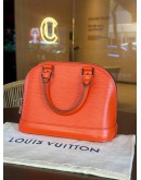LOUIS VUITTON ALMA BB IN ORANGE EPI LEATHER WITH SILVER HARDWARE  