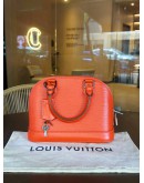 LOUIS VUITTON ALMA BB IN ORANGE EPI LEATHER WITH SILVER HARDWARE  