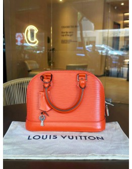 LOUIS VUITTON ALMA BB IN ORANGE EPI LEATHER WITH SILVER HARDWARE  