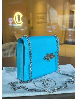 HERMES MINI VERROU CHAINE IN CELESTE  