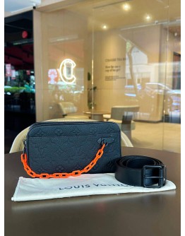 LOUIS VUITTON SOLAR RAY SOFT POCHETTE VOLGA BELT BAG IN BLACK MONOGRAM TAURILLION LEATHER   