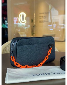 LOUIS VUITTON SOLAR RAY SOFT POCHETTE VOLGA BELT BAG IN BLACK MONOGRAM TAURILLION LEATHER   