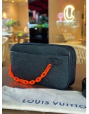 LOUIS VUITTON SOLAR RAY SOFT POCHETTE VOLGA BELT BAG IN BLACK MONOGRAM TAURILLION LEATHER   