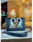 LOUIS VUITTON MM TWIST IN BLACK EPI LEATHER WITH OWL SEQUIN PRINTS   