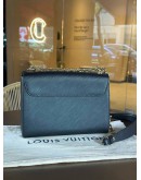 LOUIS VUITTON MM TWIST IN BLACK EPI LEATHER WITH OWL SEQUIN PRINTS   