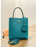 PRADA PANIER SMALL BAG IN EMERALD GREEN SAFFIANO LEATHER 