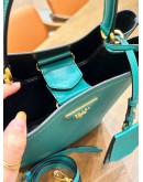 PRADA PANIER SMALL BAG IN EMERALD GREEN SAFFIANO LEATHER 