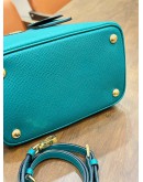 PRADA PANIER SMALL BAG IN EMERALD GREEN SAFFIANO LEATHER 